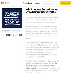 What I learned about pricing while being stuck in traffic - nuSchool
