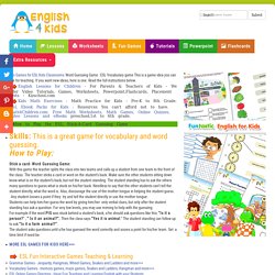 ESL young Learners vocabulary game, word guessing