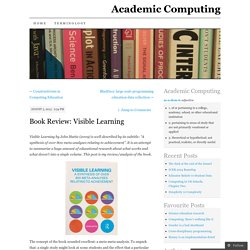 Book Review: Visible Learning