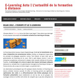 Bilan 2012 : L’Europe et le E-Learning