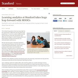 Learning analytics at Stanford takes huge leap forward with MOOCs