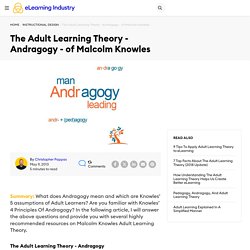 The Adult Learning Theory - Andragogy - of Malcolm Knowles