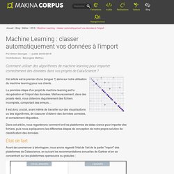 Machine Learning : classer automatiquement vos données à l'import