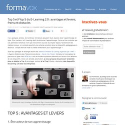 %Top 5 et Flop 5 du E-Learning 2.0 : avantages et leviers, freins et obstacles