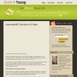 Learning MIT Calculus in 5 Days