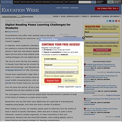 Digital Reading Poses Learning Challenges for Students - Education Week