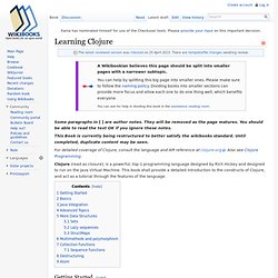 Learning Clojure
