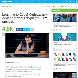 Learning to Code? Codecademy Adds Beginner Languages HTML and CSS