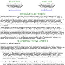 Active Learning For The College Classroom