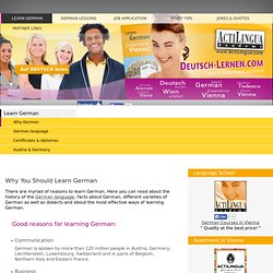 Why learn German? Communicate in German - Business German - Understand German Culture