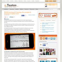 Mobile learning et E-learning, des concepts de formation en pleine essor 