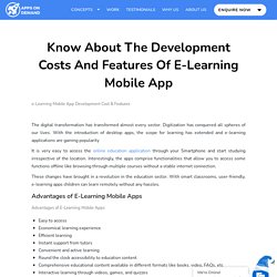 online e-Learning Mobile App Development Cost & Features