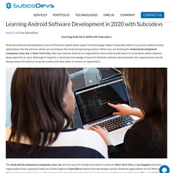 Learning Android Software Development in 2020 with SubcoDevs -newyork
