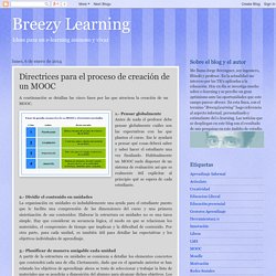Breezy Learning: Directrices para el proceso de creación de un MOOC