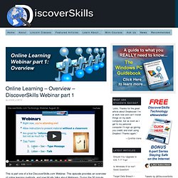 Online Learning – Overview – DiscoverSkills Webinar part 1