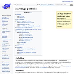 Learning e-portfolio