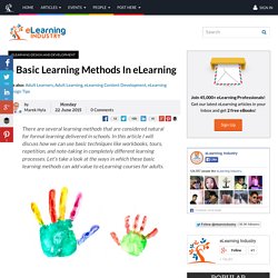 4 Basic Learning Methods In eLearning