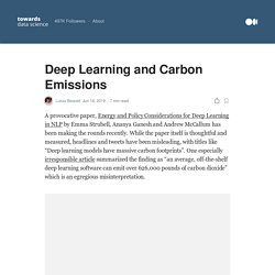Apprentissage profond et émissions de carbone