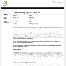 Machine Learning Engineer - Internship