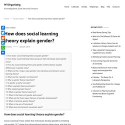 How does social learning theory explain gender? – Mvorganizing.org