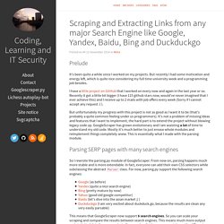 Coding, Learning and IT Security – Scraping and Extracting Links from any major Search Engine like Google, Yandex, Baidu, Bing and Duckduckgo