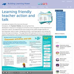 Learning friendly teacher action and talk