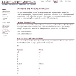 Learning Fundamentals - Word Lists