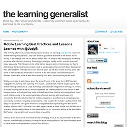 Mobile Learning Best Practices and Lessons Learned with @JudyB