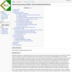 Learning using mobile and handheld devices - ALT_Wiki