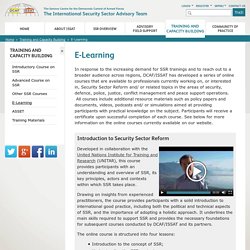 E-Learning / Training and Capacity Building / Home - International Security Sector Advisory Team (ISSAT)