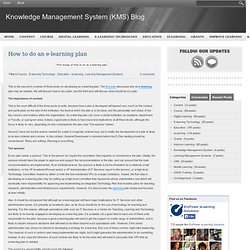 How to do an e-learning plan