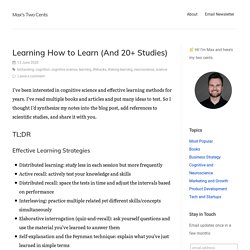 Learning How to Learn (And 20+ Studies) - Max's Two Cents