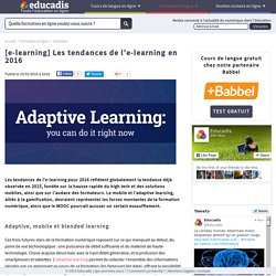 [e-learning] Les tendances de l’e-learning en 2016