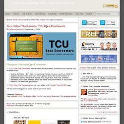 Free Online Thai Lessons: TCU Open Courseware