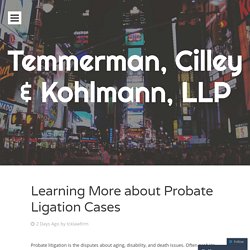 Learning More about Probate Ligation Cases