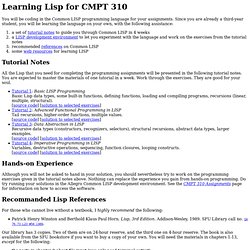 Learning Lisp for CMPT 310