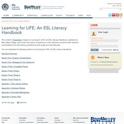 Learning for LIFE: An ESL Literacy Handbook