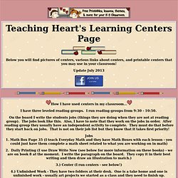Learning Centers / Literacy Centers - learning center printables, ideas, and more k-2