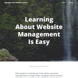 Learning About Website Management Is Easy