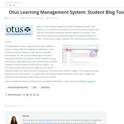 Otus Learning Management System: Student Blog Tool