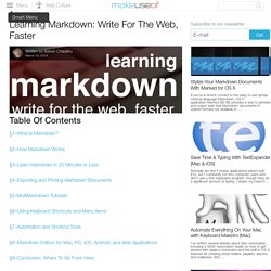 Learning Markdown: Write For The Web, Faster