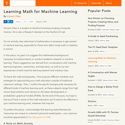 Learning Math for Machine Learning