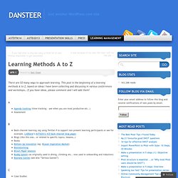 Learning Methods A to Z
