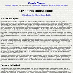Learning Morse Code