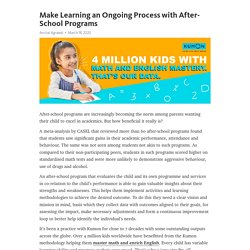 Make Learning an Ongoing Process with After-School Programs