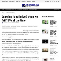 Learning is optimized when we fail 15% of the time