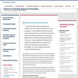 What Are Learning Outcomes? – Centre for Teaching Support & Innovation