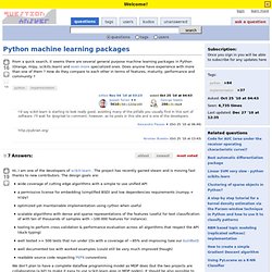 Python machine learning packages