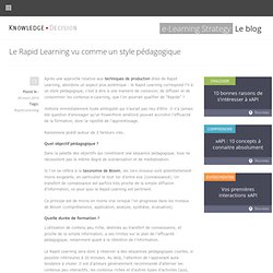 Le Rapid Learning vu comme un style pédagogique « e-Learning Str