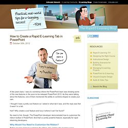 How to Create a Rapid E-Learning Tab in PowerPoint